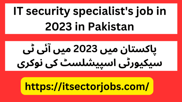 IT security specialist's job in 2023 in Pakistan